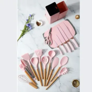Ensemble d'ustensiles de cuisine en silicone résistant à la chaleur