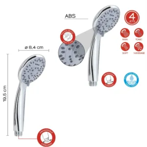 Installation facile pour barre de douche Chrome Mat