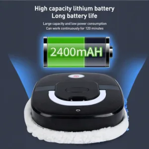 Robot aspirateur et laveur intelligent nettoyant un sol en marbre.