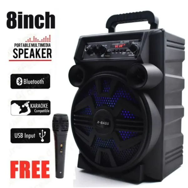 Enceinte Bluetooth Karaoke avec Micro et connectivité USB