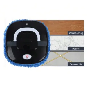 Robot aspirateur et laveur intelligent nettoyant le sol en bois.