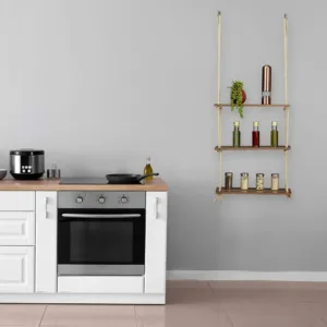 Étagère suspendue en bois idéale pour la cuisine
