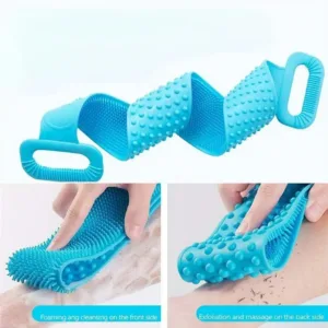 Brosse pour le dos en silicone, idéale pour exfolier et masser.