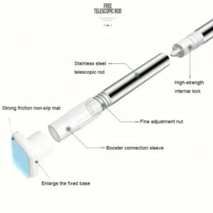 Tringle douche sans perçage avec embouts antidérapants
