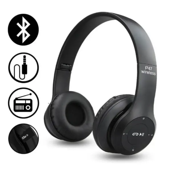 Détail des coussinets du Casque Sans Fil P47 Bluetooth
