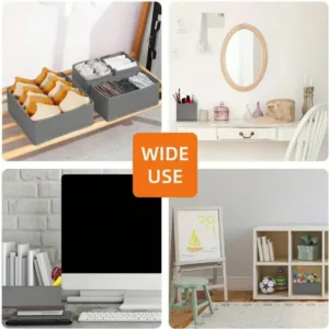 Lot de 8 boîtes en tissu