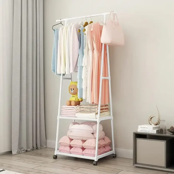 Porte-manteaux mobile avec 4 roulettes