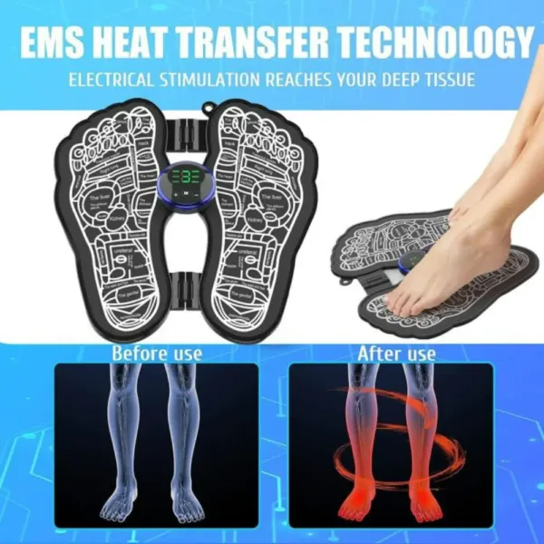 Appareil de massage des pieds EMS avec vibrations.