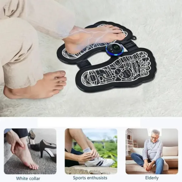 Massager des Pieds EMS avec réglage d'intensité.