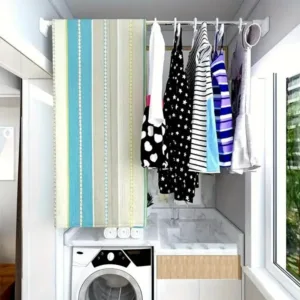 Tringle rideau douche ajustable, installation sans perçage