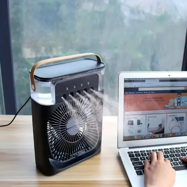 Ventilateur à main avec grille amovible pour nettoyage