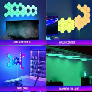 Hexagon™ Applique Murale Intelligente RVB en configuration DIY.