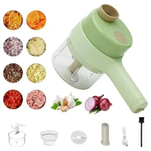 Hachoir Multifonction Portable 4 en 1 Électrique en cuisine.