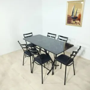 Design moderne table cuisine bois métal