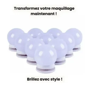Éclairage LED hollywoodien pour miroir de courtoisie