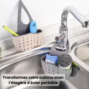 Étagère d’évier portable en acier inoxydable