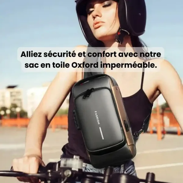 Sac en toile Oxford imperméable pour hommes avec fonction anti-vol.