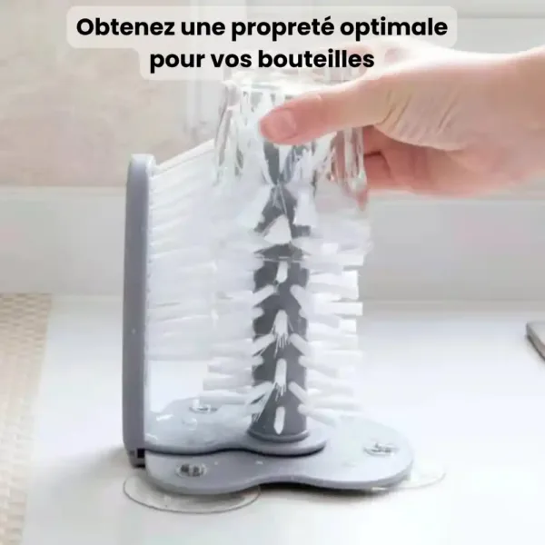 Brosse pour éliminer les résidus des bouteilles