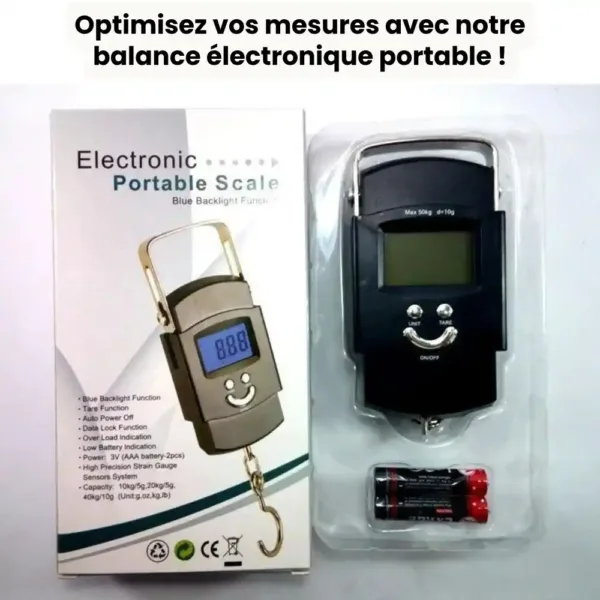 Balance avec fonctions de tare et de verrouillage pour une précision accrue.