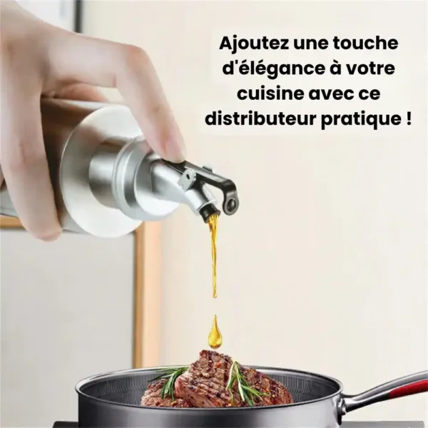 Distributeur de sauce en verre sans plomb avec bouchon en inox