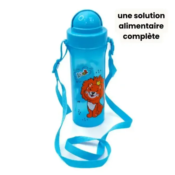 Ensemble boîte à goûter, bouteille et gobelet rose