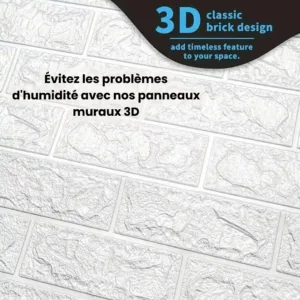 Panneaux muraux 3D auto-adhésifs blancs