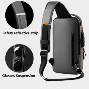 Sac multifonction pour hommes avec sécurité renforcée et confort.