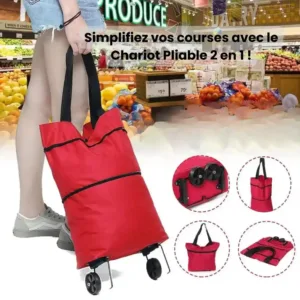 Chariot pliable 2 en 1 roues repliées