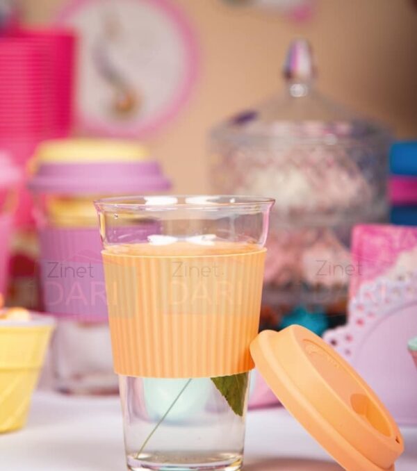 Tasse en verre 400 ml design élégant.
