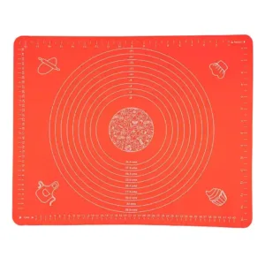 Tapis de pâtisserie en silicone orange 50.8 x 40.6 cm, idéal pour une préparation facile des pâtes et biscuits.