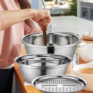 Dispositif de découpe en inox 18/10 conçu pour un gain de temps en cuisine.