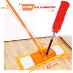 Pack 2 EN 1 Balai Raclette Microfibres & Brosse Télescopique